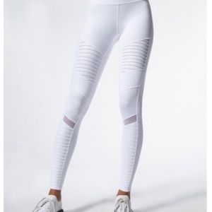 Alo white moto leggings